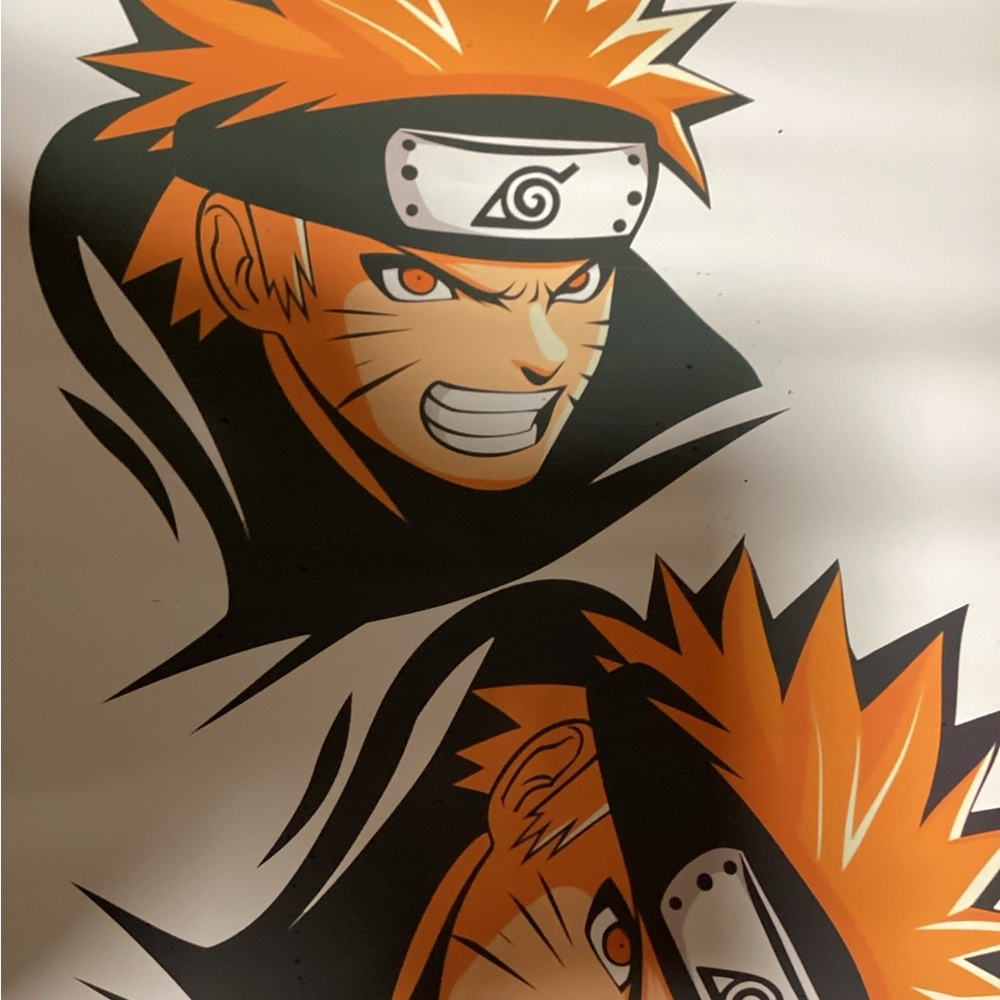 Anime Wall Art with Orange and Black Design